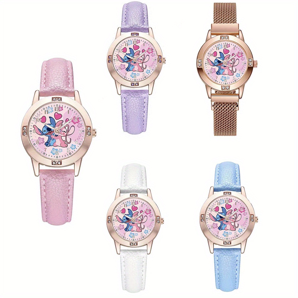Women'S Accessories To Wear With Watch - ディズニー スティッチ クォーツ腕時計 かわいいカップルスタイル ファッションウォッチ 女性への甘いロマンチックなギフト