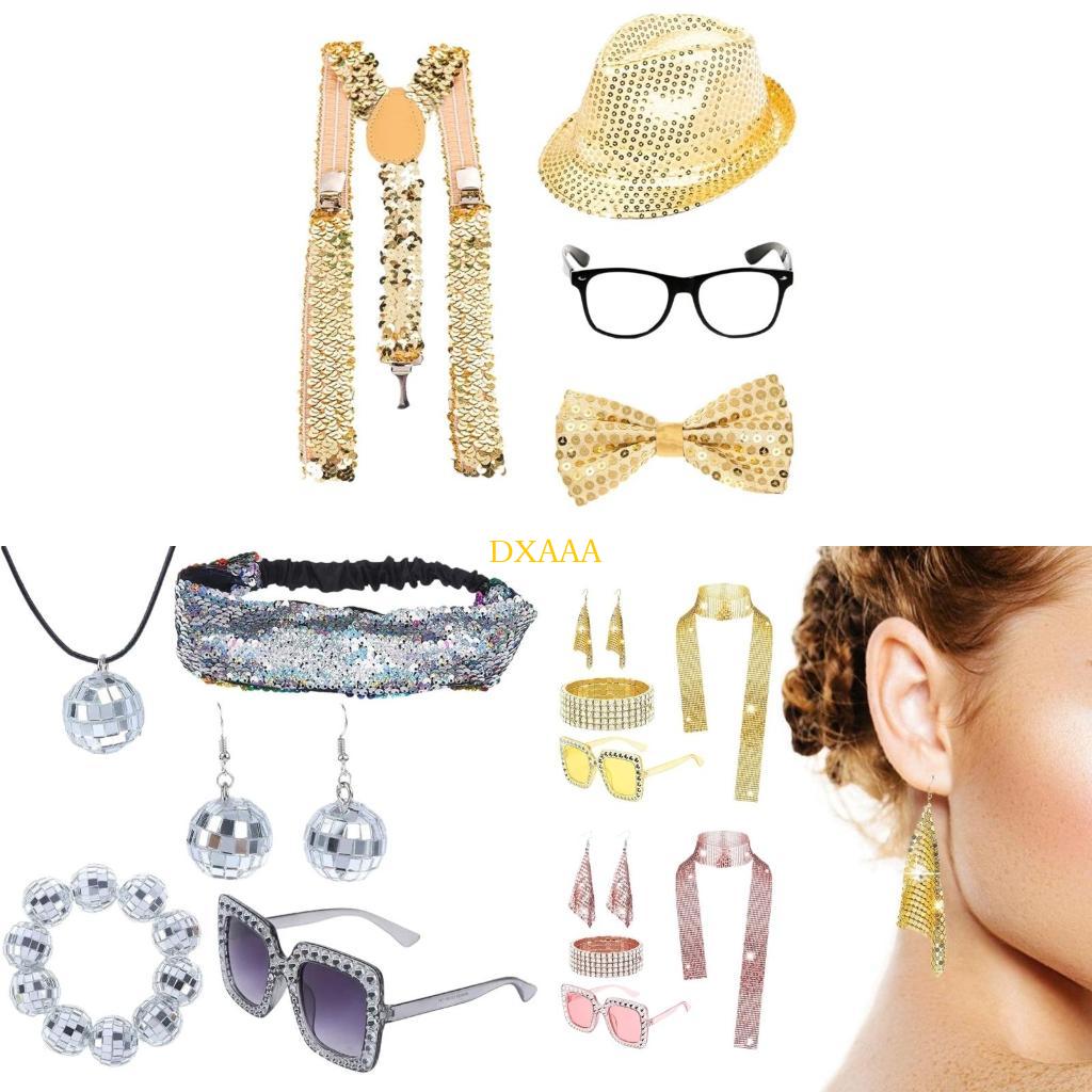 Women'S Accessories In The 70S - DXAA 1970 年代ディスコ アクセサリー、ブリンブリン サングラス イヤリング