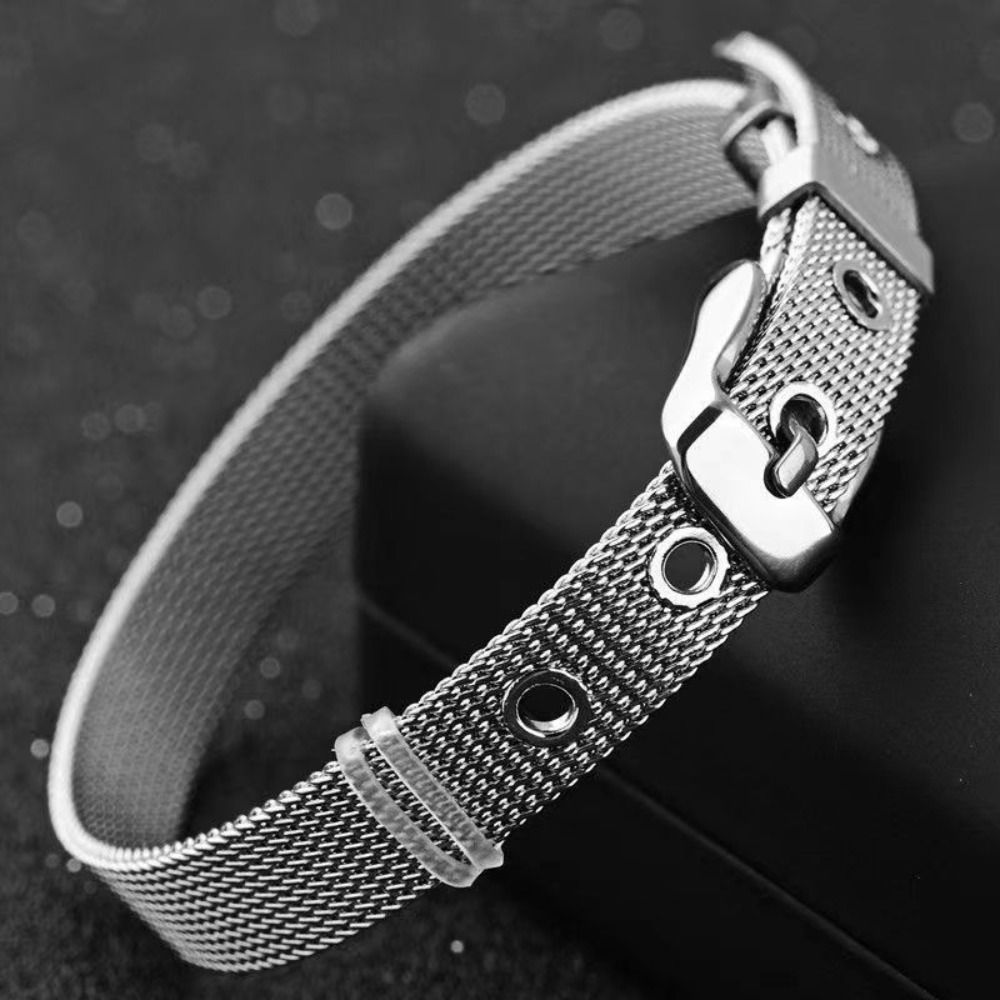 Women'S Accessories To Wear With Watch - バングルストリートウェアチタン鋼韓国風ブレスレットメッシュウォッチストラップブレスレットユニセックスリストアクセサリーハンドリング