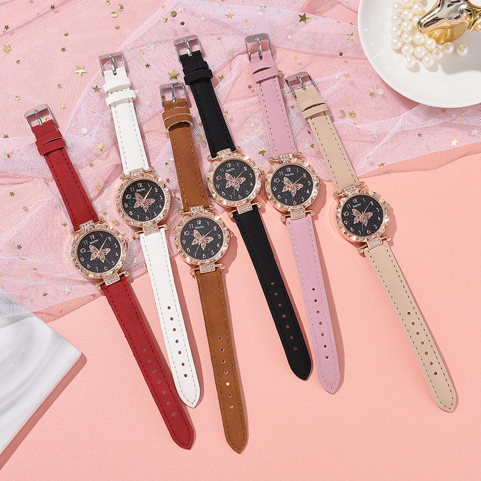 Women'S Accessories To Wear With Watch - デイリーウェア腕時計 バタフライダイヤル 防水 ミニマリスト ベルトウォッチ 女性用