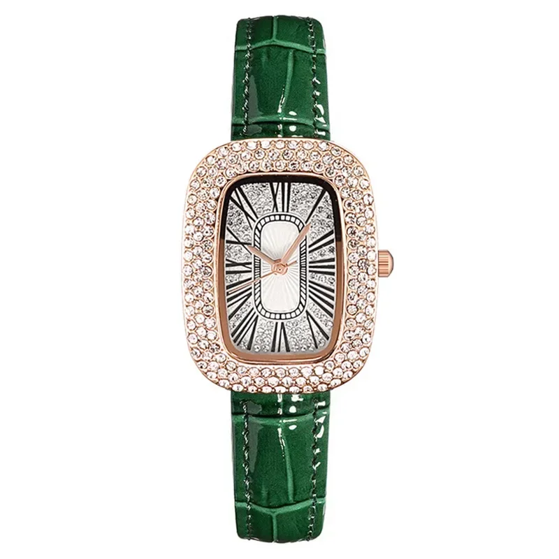 高品質のクラシックレトロな女性のベルトクォーツスクエアグリー - Women'S Accessories To Wear With Watch のレビューと価格