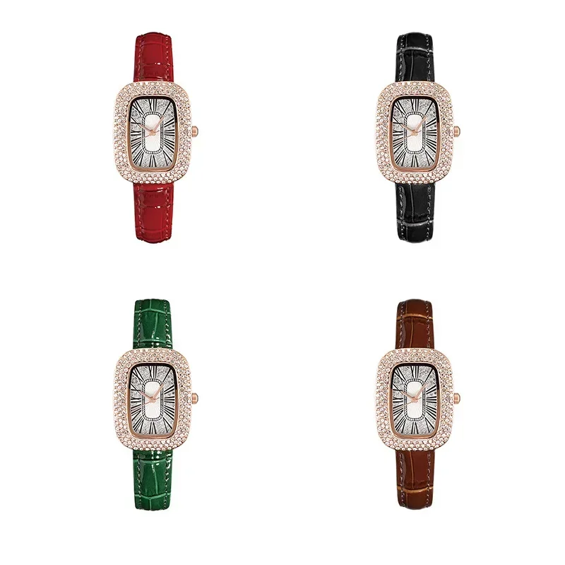 高品質のクラシックレトロな女性のベルトクォーツスクエアグリー - Women'S Accessories To Wear With Watch のレビューと価格