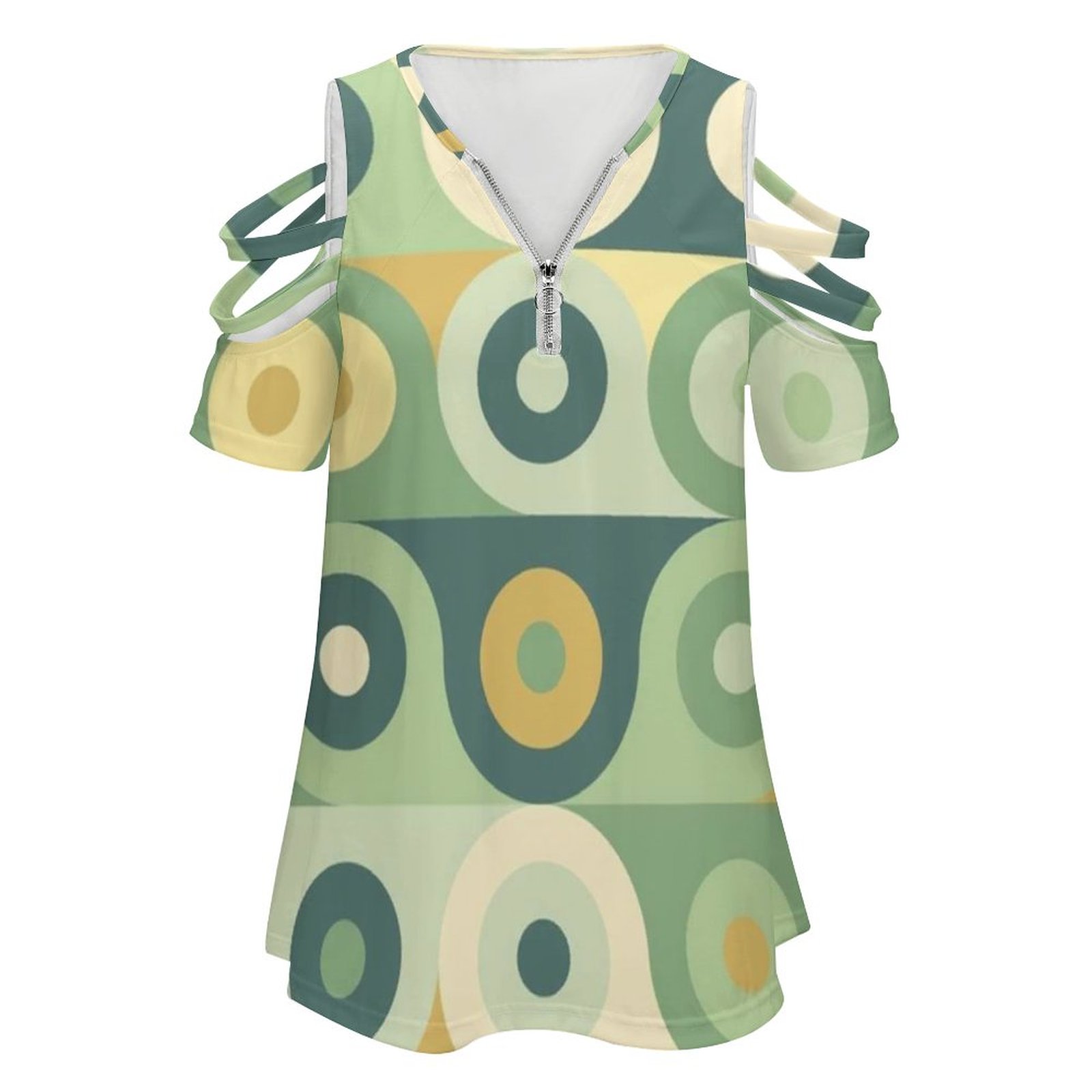 女性のための70年代のプリントTシャツ,ジッパー付きトップス - Women'S Accessories In The 70S のレビューと価格