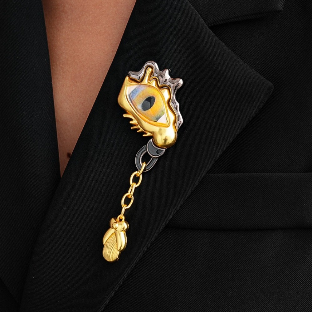 ハイエンドメタルアイティアドロップタッセルブローチピン女性用 - Women'S Accessories For Suit のレビューと価格