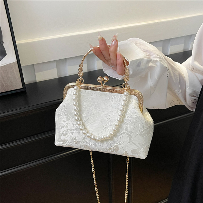 ヴィンテージクラシックレースバッグパールイブニングバッグウェ - Women'S Accessories Purse のレビューと価格