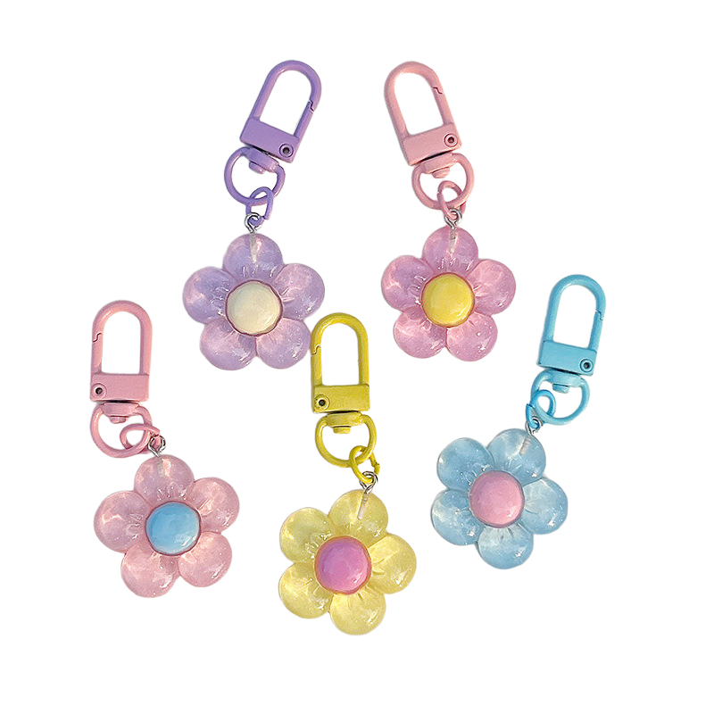 かわいい花のキーホルダー女性用透明樹脂キーホルダーロブスター - Women'S Accessories Purse のレビューと価格