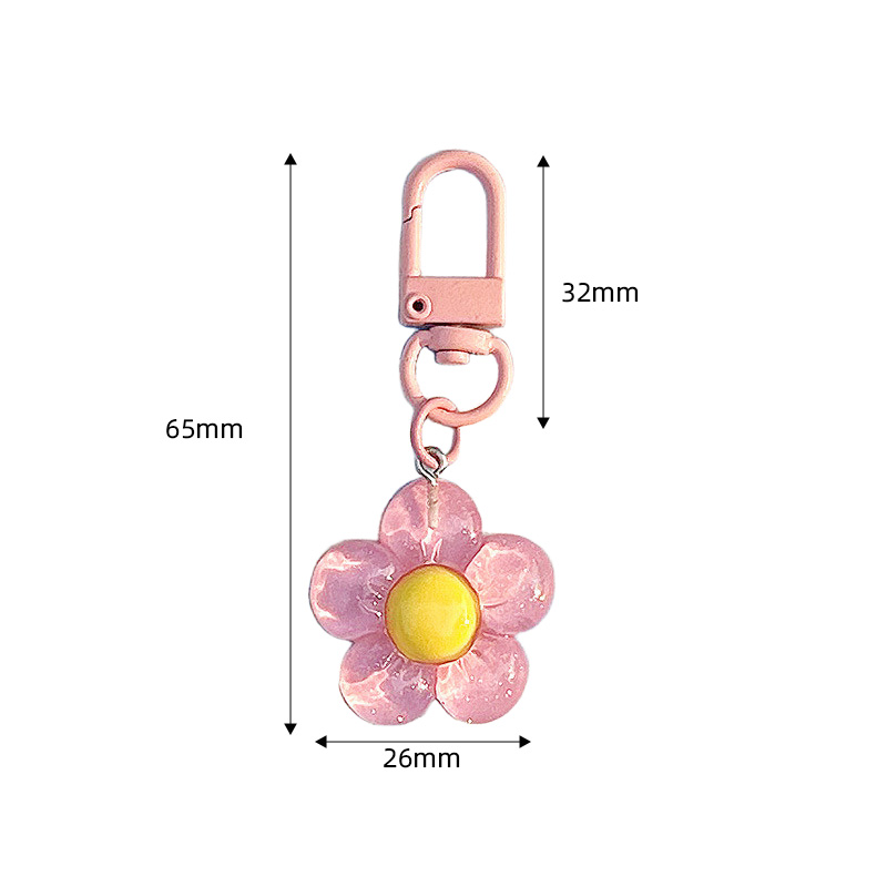 かわいい花のキーホルダー女性用透明樹脂キーホルダーロブスター - Women'S Accessories Purse のレビューと価格