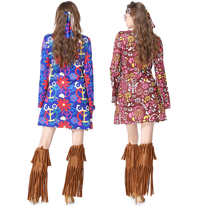 ハロウィンディスコドレス 70年代 60年代 ヒッピー コス - Women'S Accessories In The 70S のレビューと価格