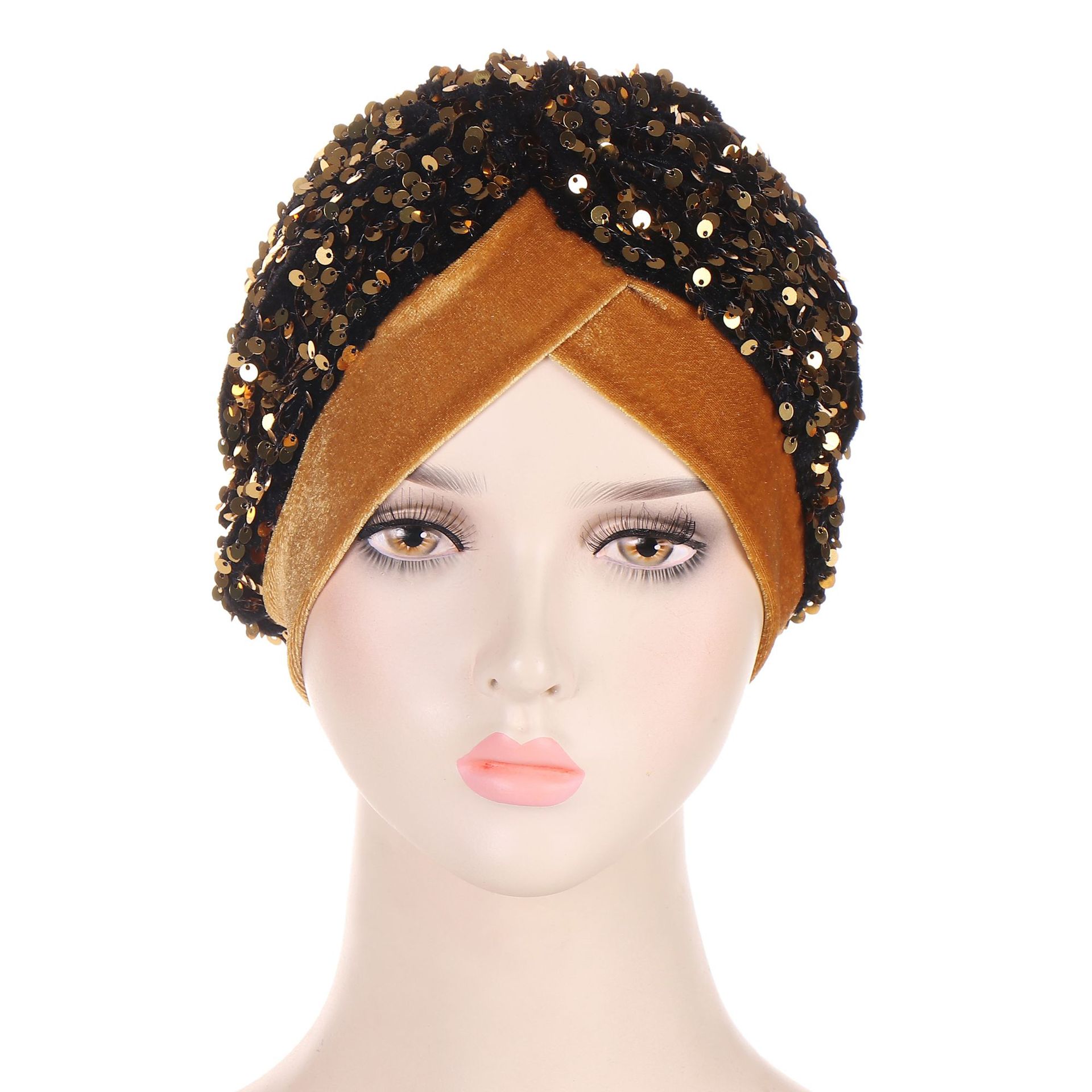 女性用スパンコール付きベルベットターバン,イスラム教徒のヘッ - Women Accessories India のレビューと価格
