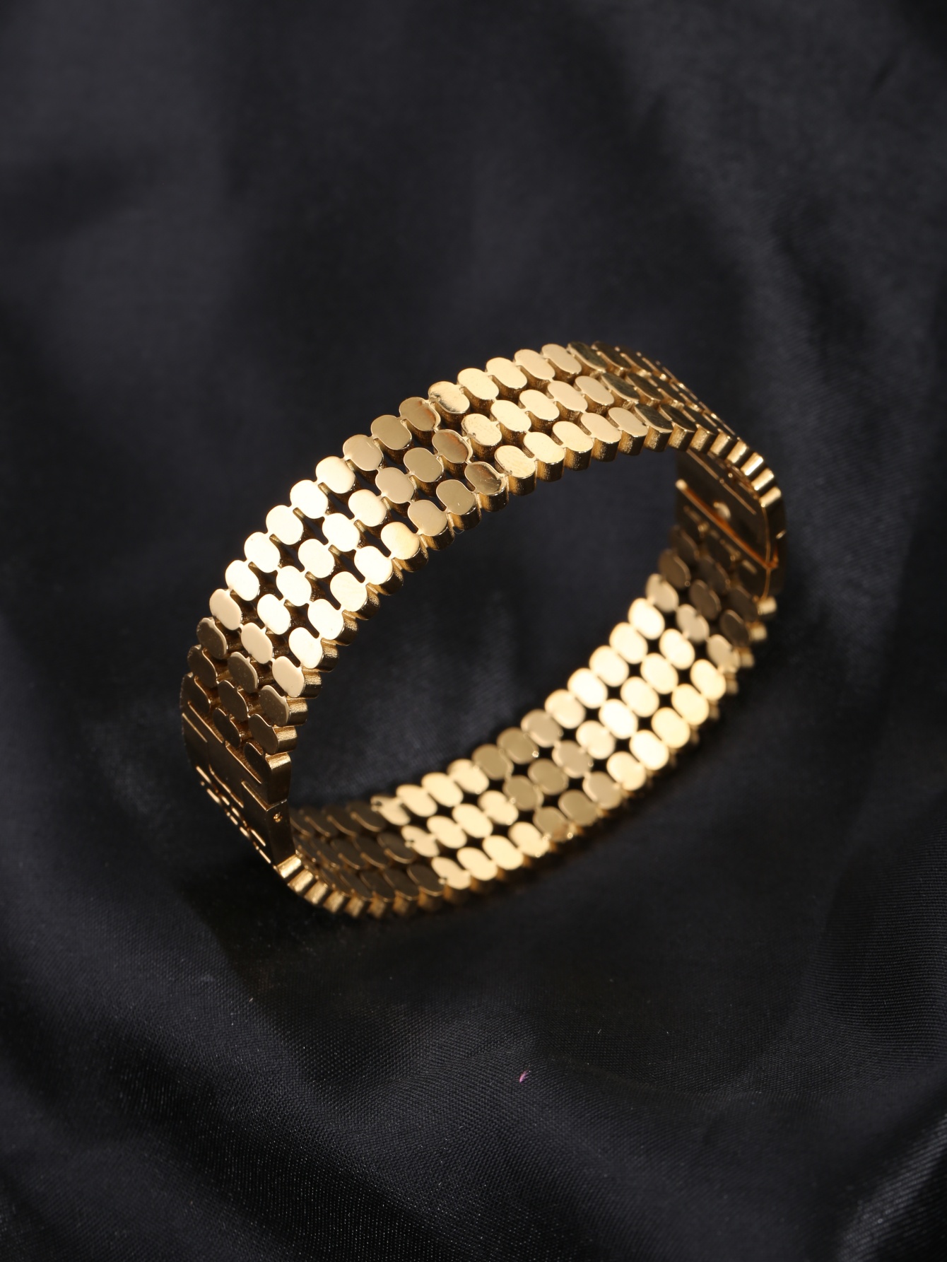 1ピースステンレススチール18K金メッキ中空時計ストラップ、 - Women'S Accessories To Wear With Watch のレビューと価格