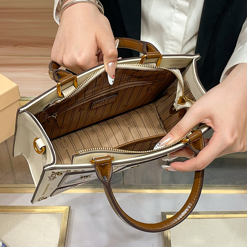2026年ニューホンコン本革トートバッグ、高級刺繍サッチェル - Women'S Accessories Purse のレビューと価格