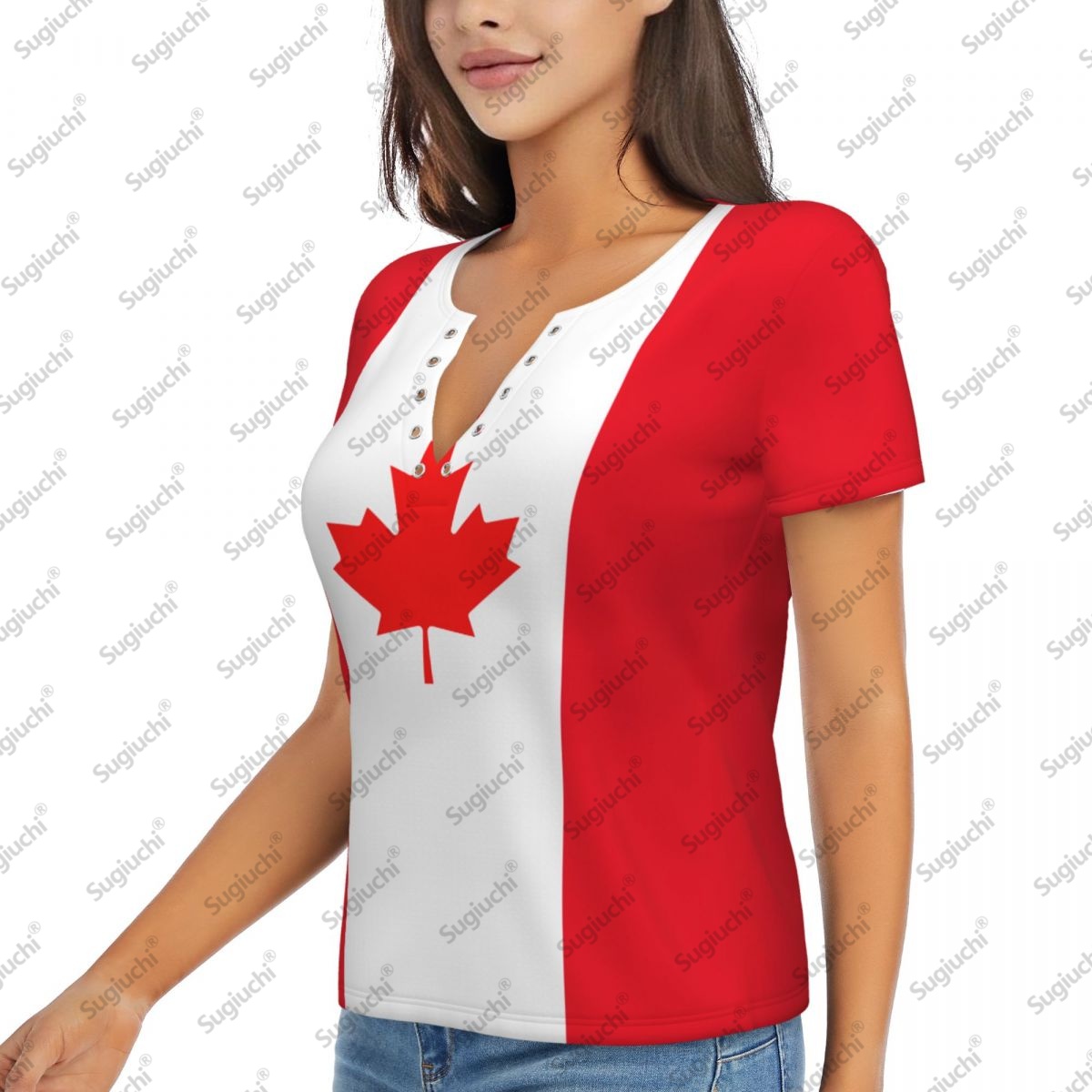 2025 カナダ国旗セクシーなディープ V ネック女性 3D - Women'S Accessories Canada のレビューと価格