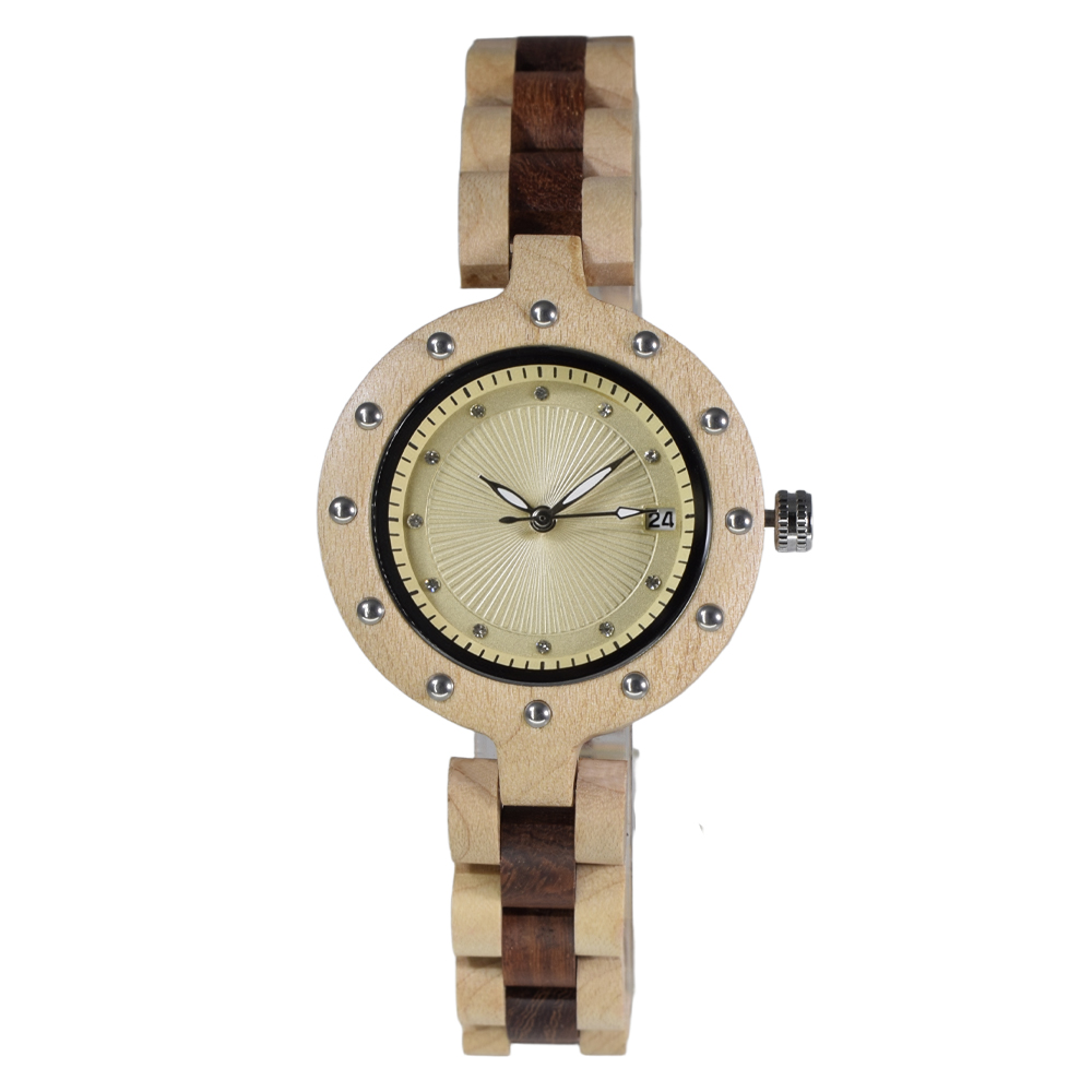 ヴィンテージ木製クォーツ時計女性用実用的なカレンダー機能明る - Women'S Accessories To Wear With Watch のレビューと価格