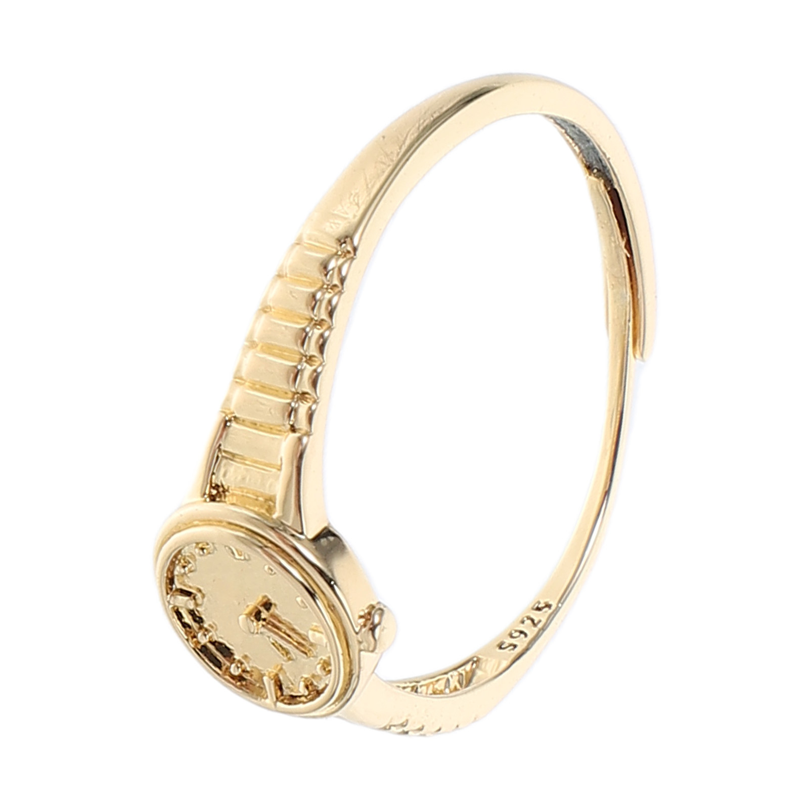 ミニゴールデンクロックウォッチリング、調節可能なオープンデザ - Women'S Accessories To Wear With Watch のレビューと価格