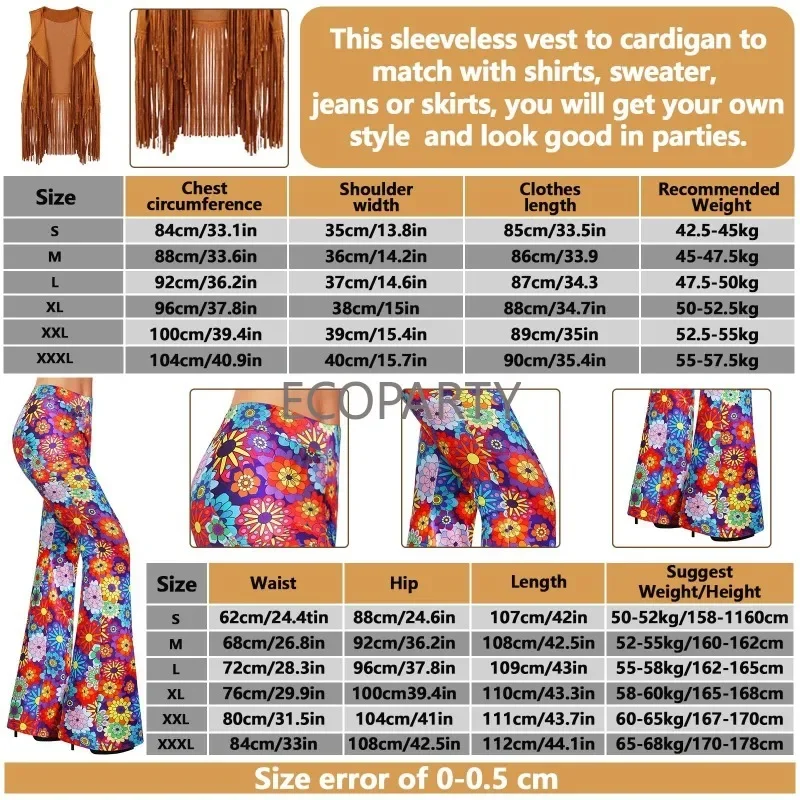 70年代の女性用衣装 ヒッピー衣装セット ボヘミアン フレア - Women'S Accessories In The 70S のレビューと価格