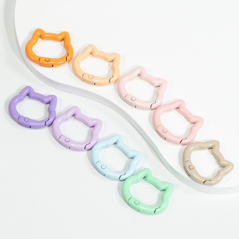 5個入り キュートなハート型猫キーホルダー リング カラビナ - Women'S Accessories Purse のレビューと価格