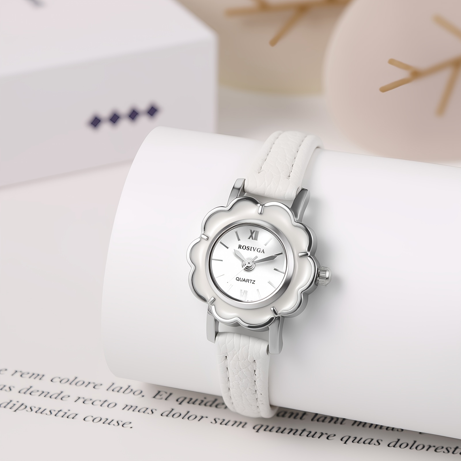 女性用花柄クォーツ腕時計、かわいい小さな文字盤PUレザースト - Women'S Accessories To Wear With Watch のレビューと価格