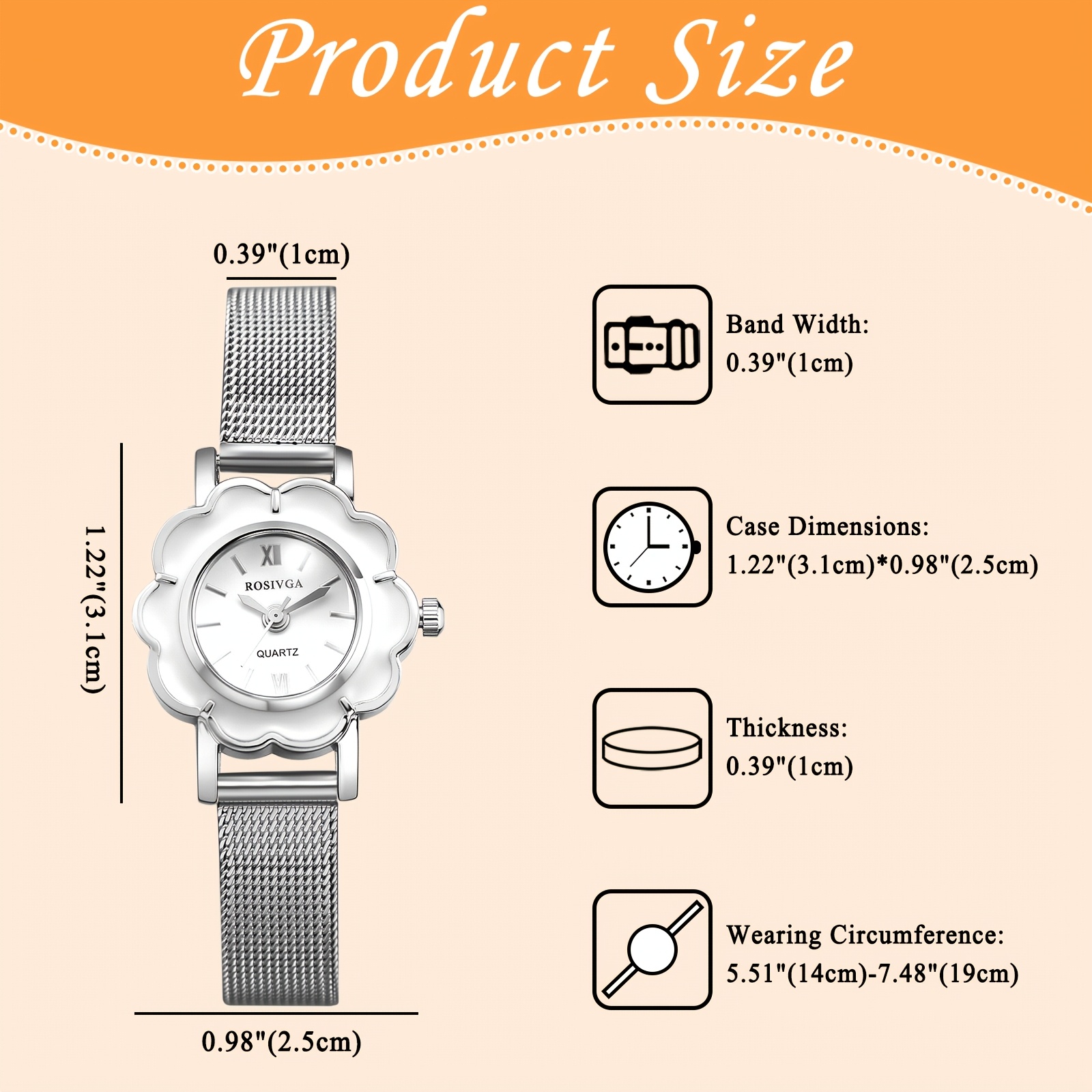 女性用花柄クォーツ腕時計、かわいい小さな文字盤PUレザースト - Women'S Accessories To Wear With Watch のレビューと価格