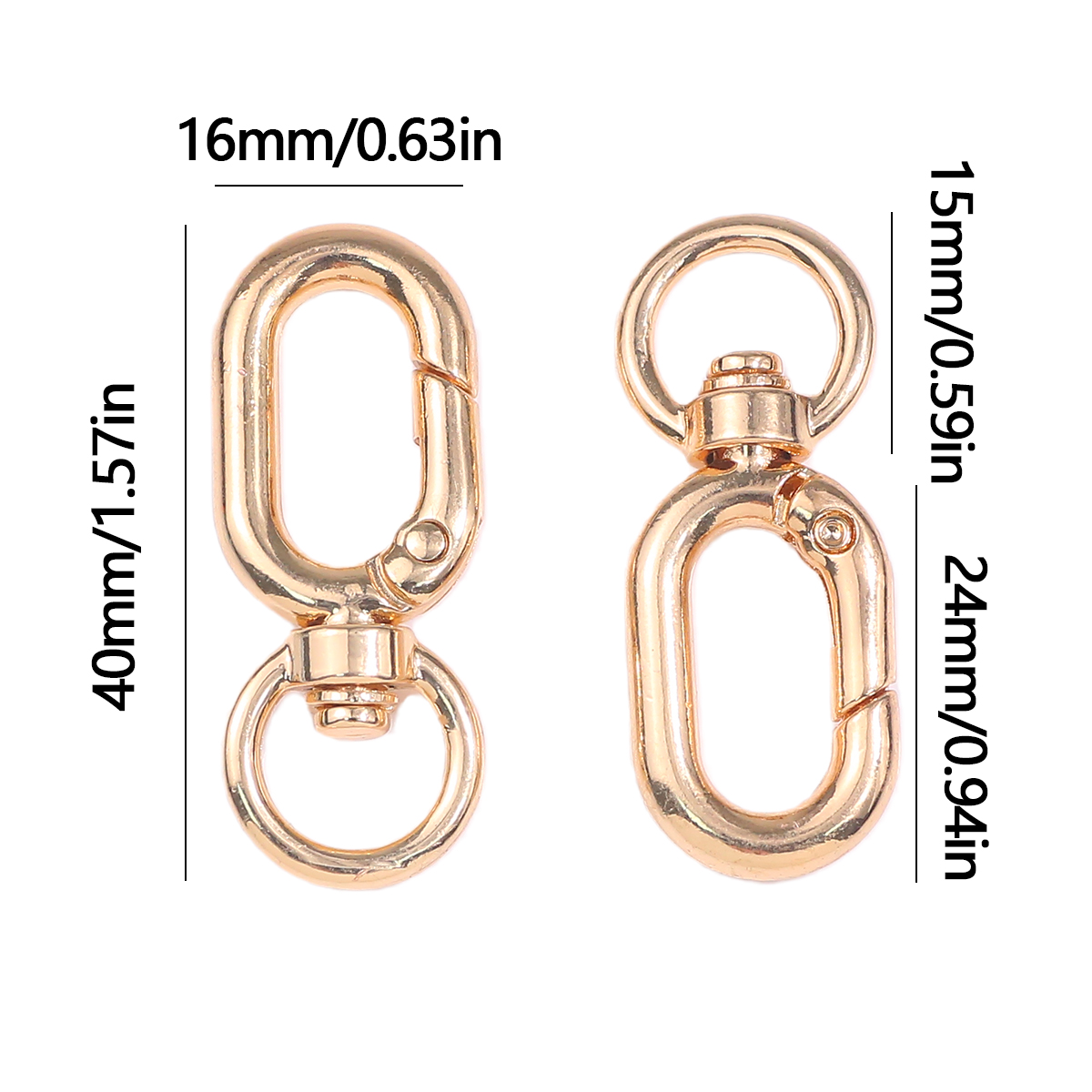 40x16mm マルチカラー合金オーバルスイベルスナップフッ - Women'S Accessories Purse のレビューと価格