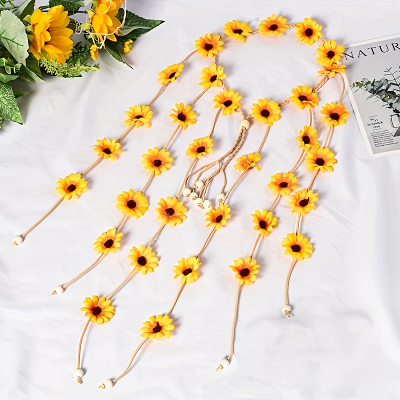 フラワーヒッピーヘッドバンド、フラワークラウン、70年代のボ - Women'S Accessories In The 70S のレビューと価格
