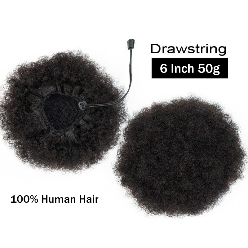 アフロキンキーパフ 100%人毛 バンズ ポニーテール 12 - Women Accessories India のレビューと価格